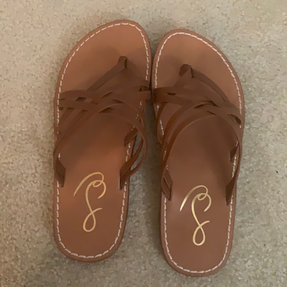 Sam Edelman MARINEA STRAPPY SLIDE SANDAL in Saddle Leather